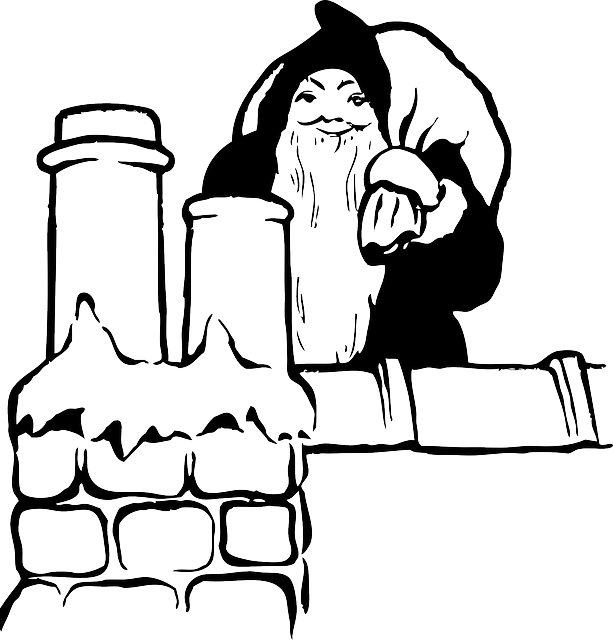 Gifts Black, White, Gift, Christmas, Santa, Present, - Santa On The Roof Trucker Hat, Adult Unisex, White (613x640)