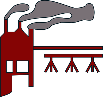 Factory, Construction, Manufacturing - Paper Mill Clip Art (360x340)