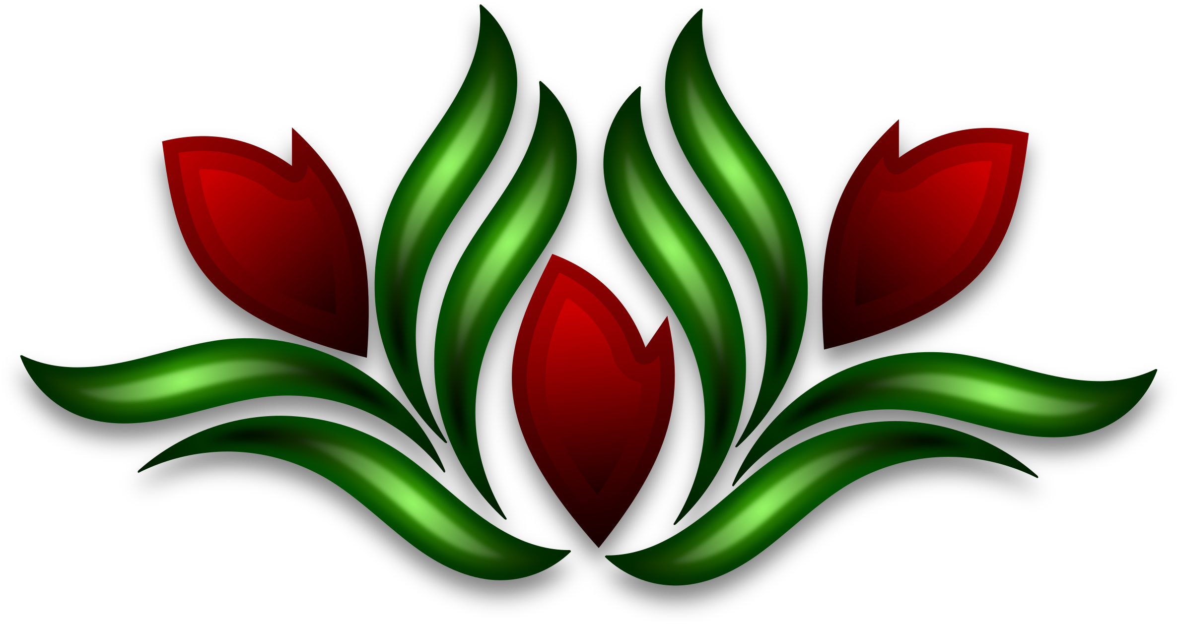 Red Decoration, Flower, Motif, Wild, Green, Red - Flowers Motif (2400x1281)