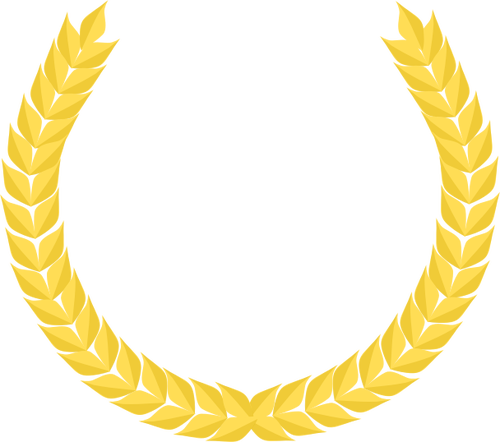Wheat Gold Laurel Wreath Clipart - Gold Laurel Wreath Png (500x442)
