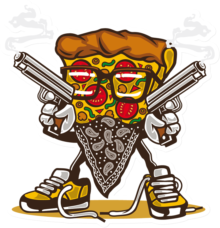 Sticker That Kick Ass Pizza Gangster - Gangster Pizza (800x800)