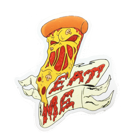 Eat Me Pizza Sticker - Illustration (500x500)