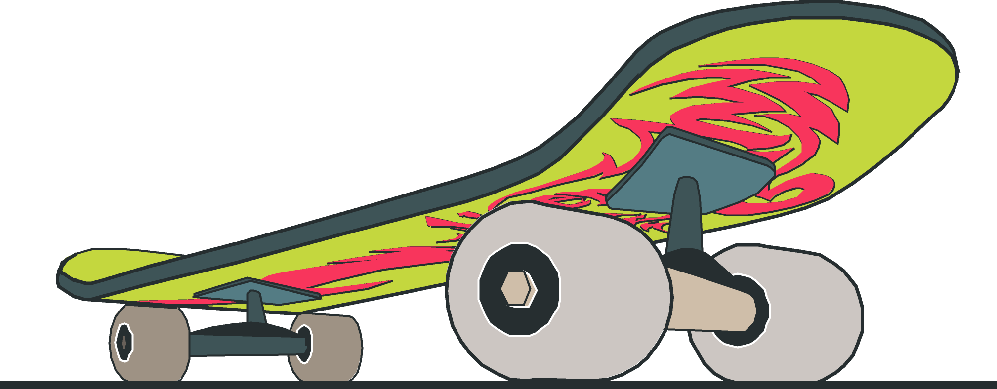 Skateboard Clipart, Skateboard Clipart - Clipart Skateboard Png (2018x788)