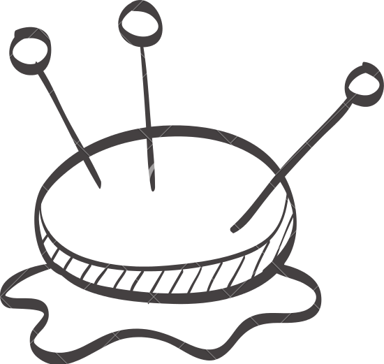 Sketch Icon Of A Pin Cushion - Pincushion (550x521)