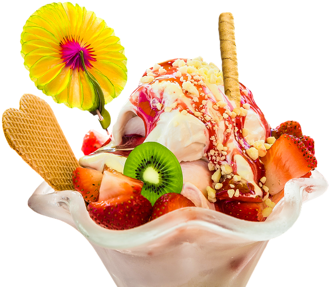 Cartoon Ice Cream Sundae 4, Buy Clip Art - Ice Creams With Fruits (960x640)