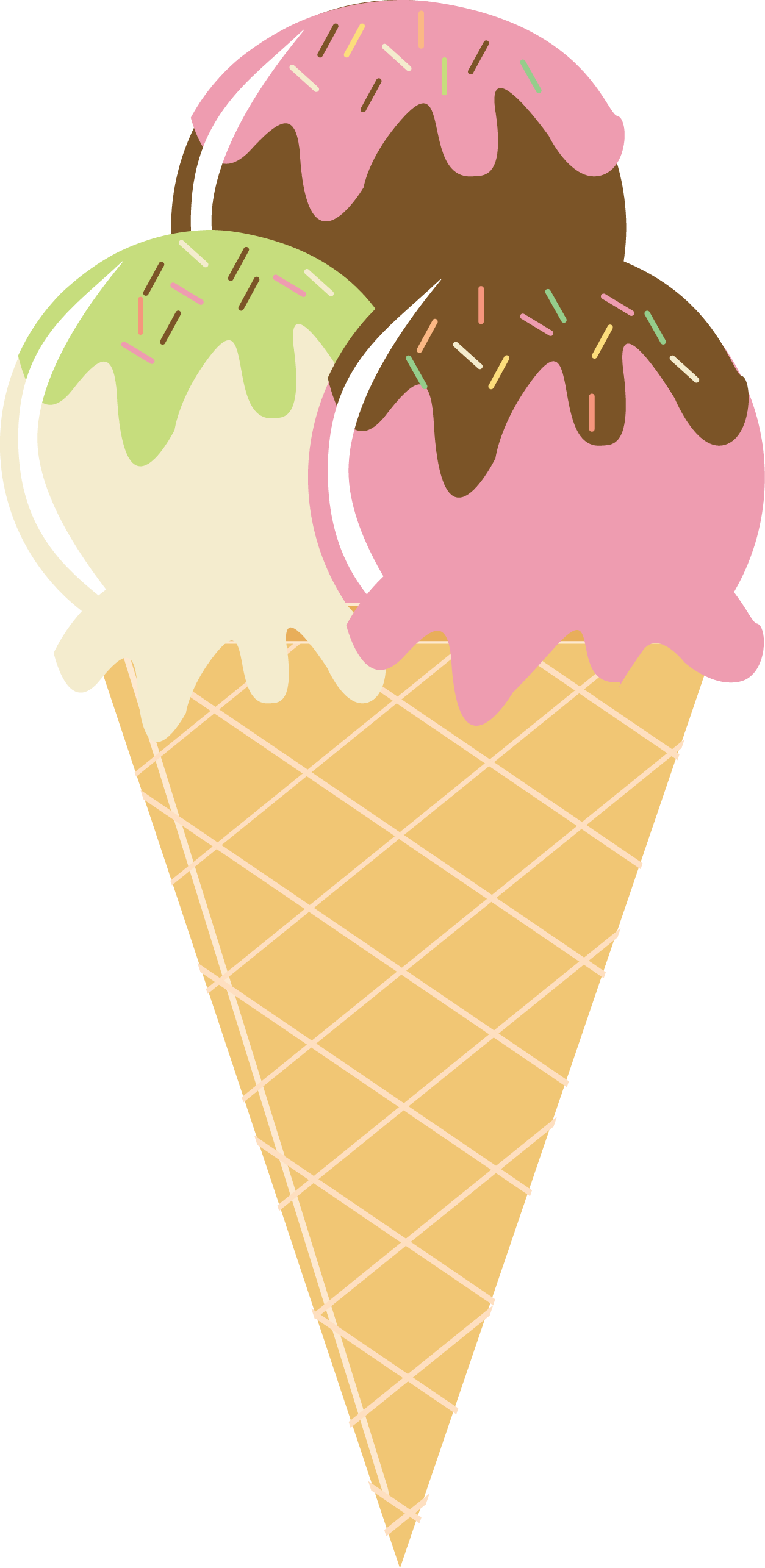 Cute Cliparts ❤ Photo By @daniellemoraesfalcao - Clipart Summer Ice Cream (1254x2571)