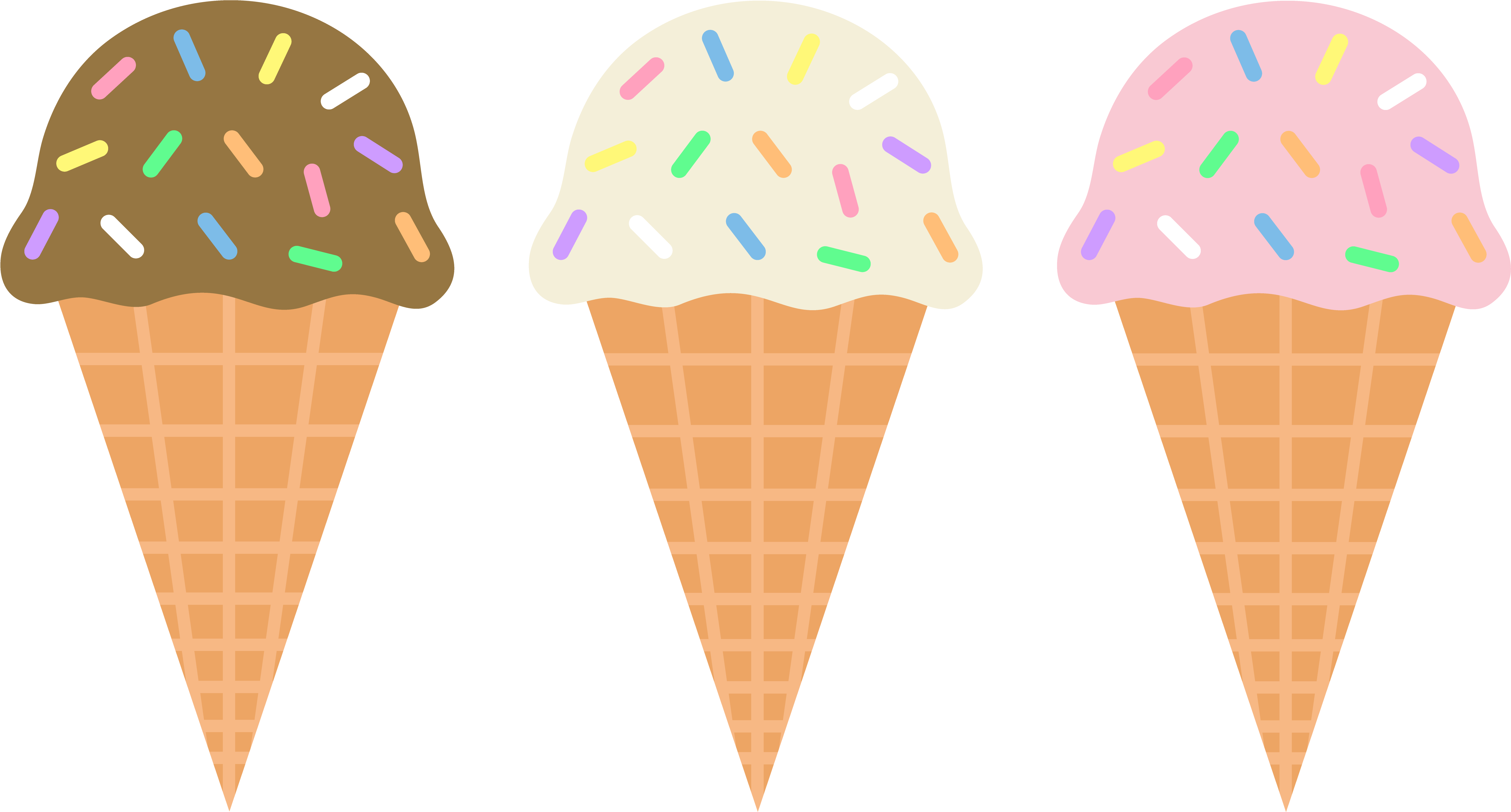 Ice Cream Sundae Animated Ice Cream Clipart - Ice Cream Cone Clip Art -  (6701x3426) Png Clipart Download