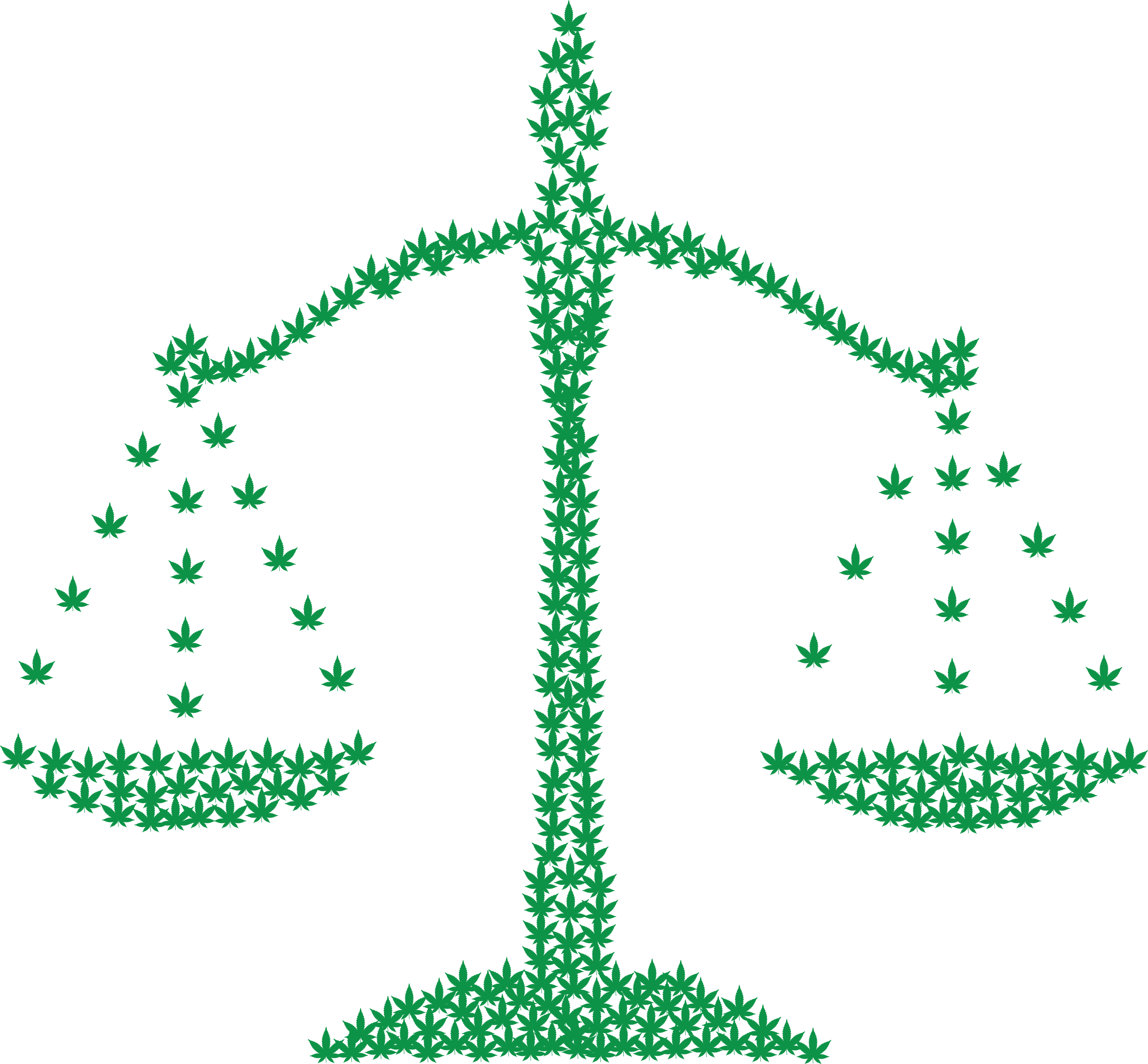 Free Clipart Of A Cannabis Marijuana Pot Leaf Scale - Balance Marijuana (4000x3708)