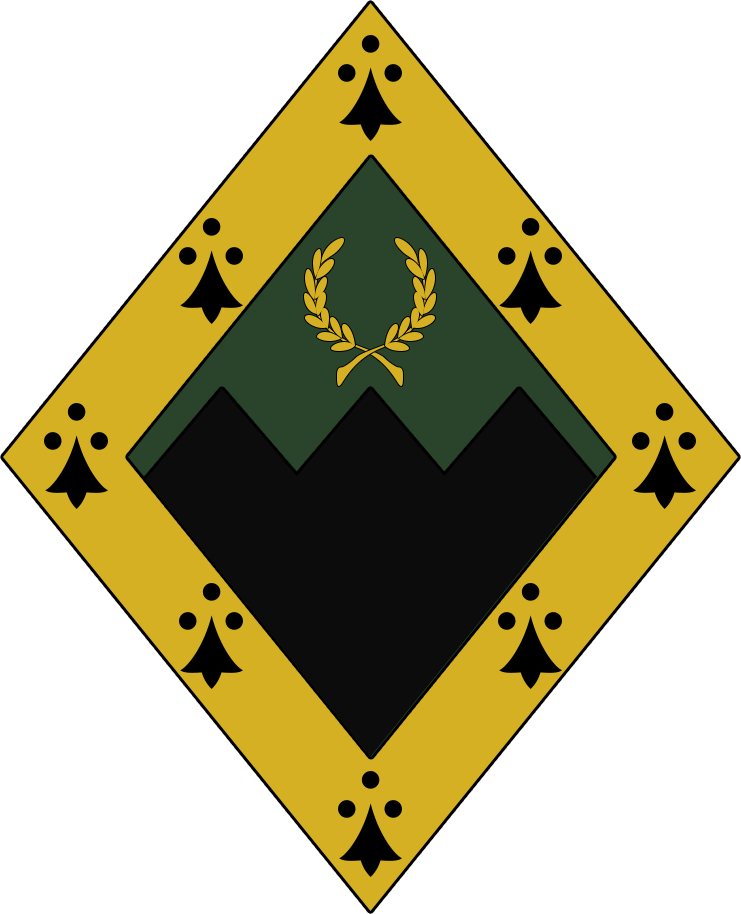 The Baronial Arms Are Blazoned, Per Fess Indented Vert - The Baronial Arms Are Blazoned, Per Fess Indented Vert (741x914)