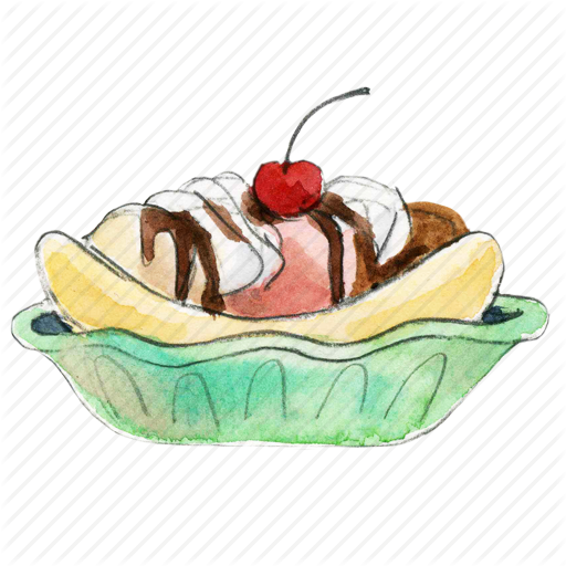 Banana Split Clipart Dessert - Bannana Split Tranparetns (512x512)