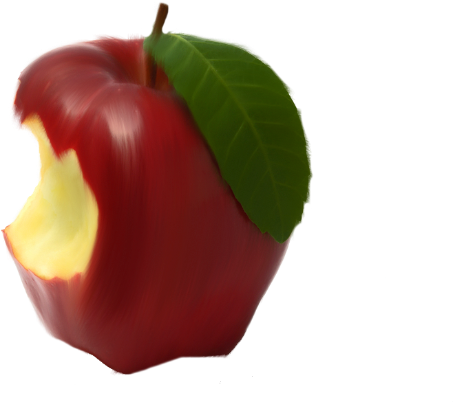 Bitten Apple Png By Moonglowlilly - Bitten Red Apple (1000x667)