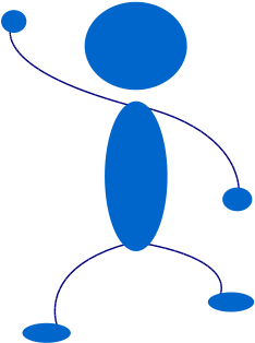 Icône Bleu Rond Cercle Disque Homme Personne À Télécharger - Stick Figure (294x410)