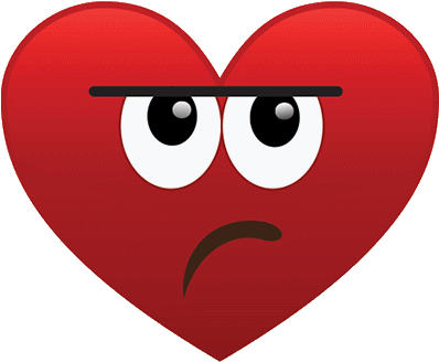 Smiley Émoticône Clipart Cartoon Cœur Rouge Triste - Imagenes De Corazon Con Caritas (397x397)