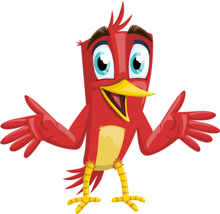 Hq Smiley Émoticône Clipart Cartoon Oiseau Rouge Mignon - Clip Art Of Happy Animals (720x720)