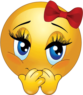 Smiley Émoticône Clipart Cartoon Visage Fille Nœud - Shy Smiley (381x381)