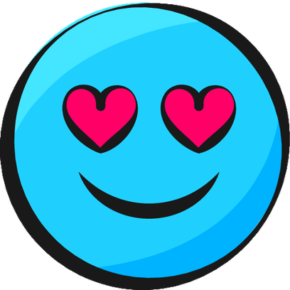 Smiley Émoticône Clipart Cartoon Visage Bleu Amoureux - Emoticon (408x408)