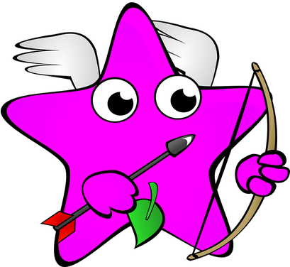 Smiley Émoticône Clipart Cartoon Étoile Rose Ange Cupidon - Smiley Émoticône Clipart Cartoon Étoile Rose Ange Cupidon (408x408)