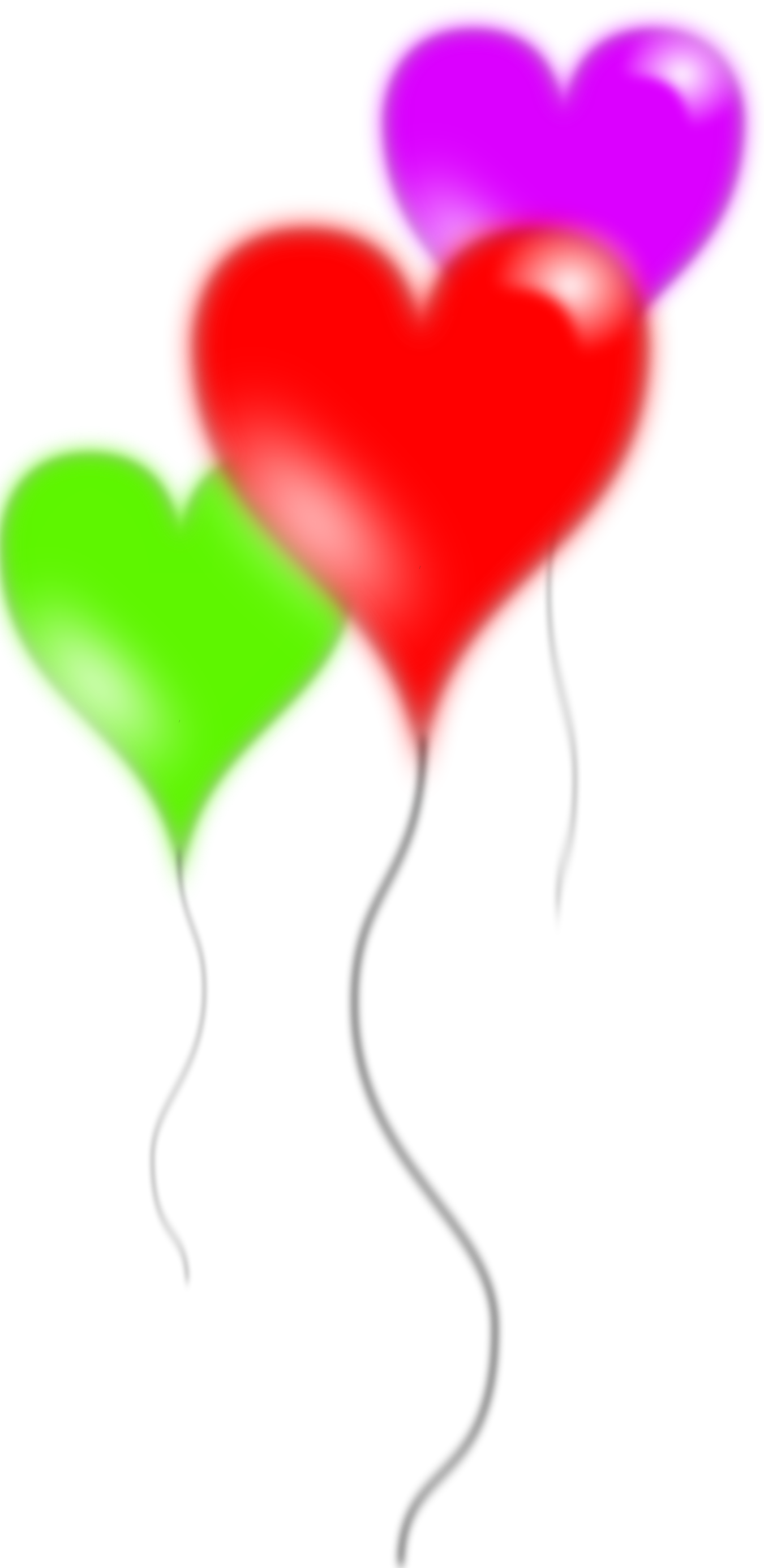 Clipart Pour La Saint-valentin - Clipart Ballon Coeur (1350x2771)