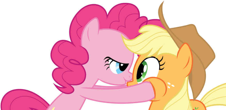 Bednarowski, Bedroom Eyes, Imminent Kissing, Pinkie - Applejack I Pinkie Pie (900x438)