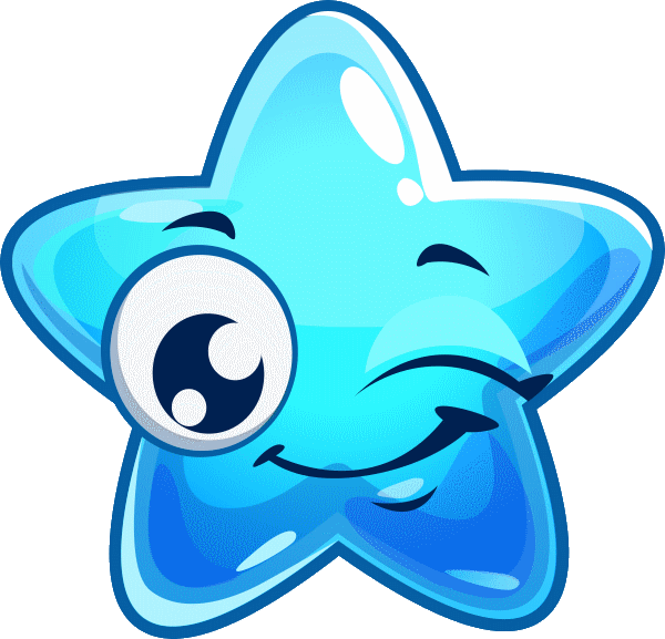 Étoile Bleu Clin D'oeil - Emoticon Star Very Good (600x577)