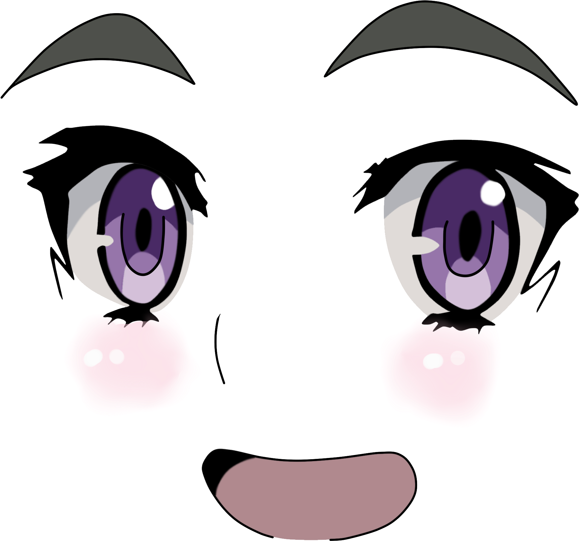 Face Eye Nose Facial Expression Purple Violet Head - Anime Eyes No Background (1663x1568)