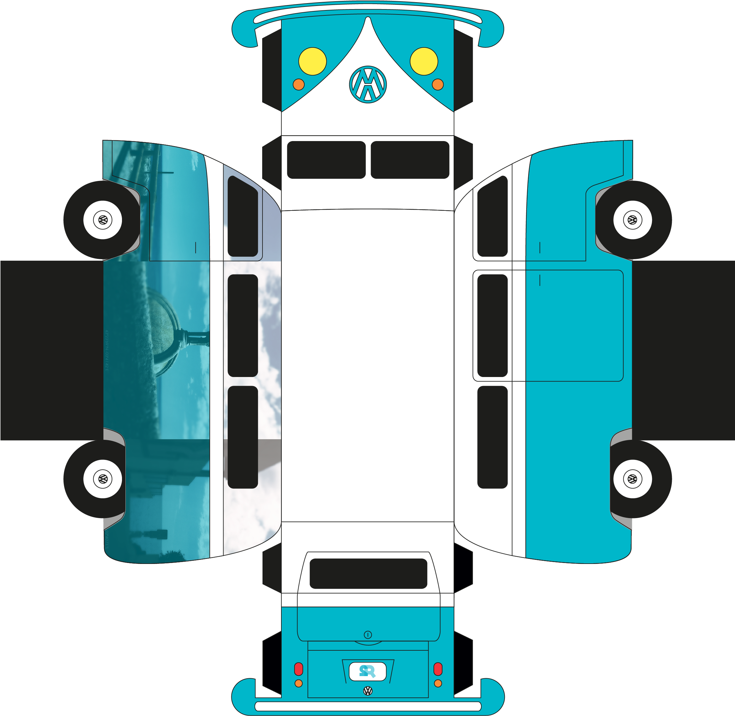 Paper Toy Combi Vw - Paper Combi Toy (2421x2421)