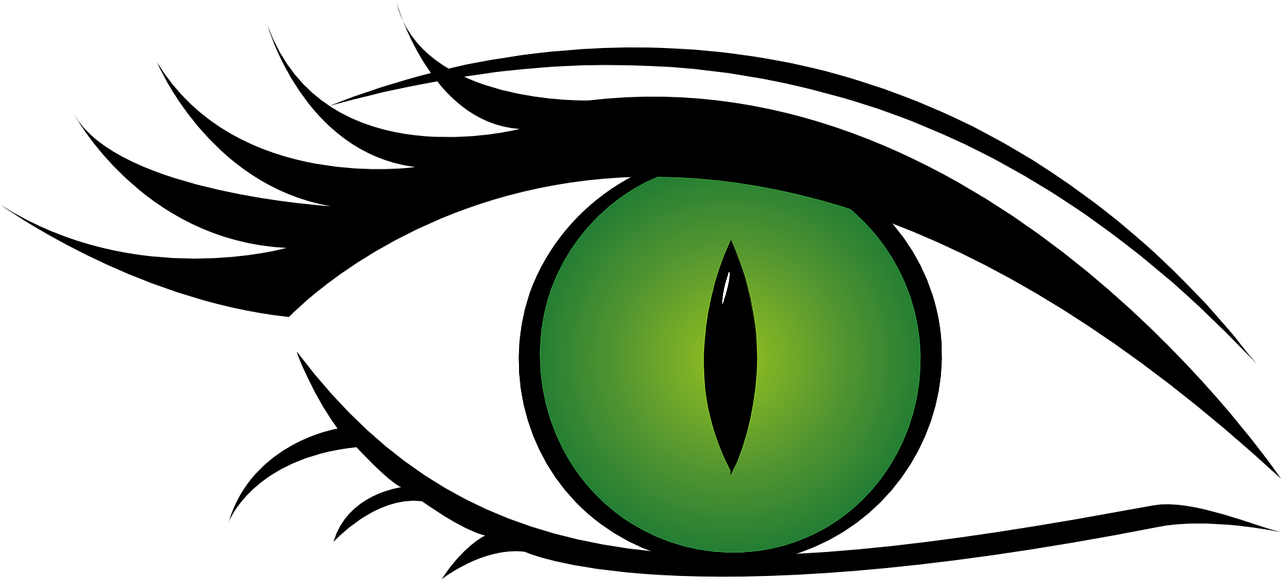 Green Eyes Clipart Cat Eye - Green Eye Transparent Background (1280x640)