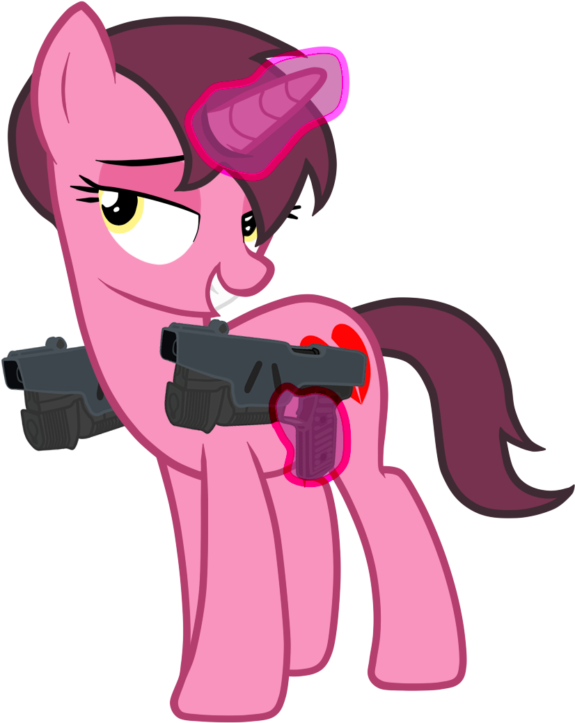 Base Used, Bedroom Eyes, Grin, Gun, Levitation, Magic, - Cartoon (1024x1128)