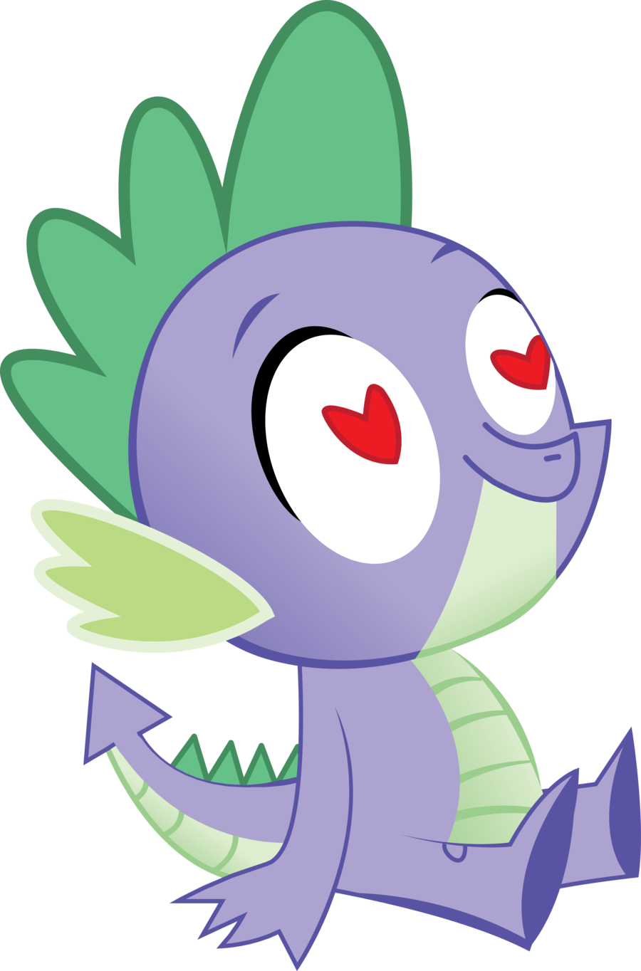 Heart-eyed Spike By Trebory6 - Portable Network Graphics (900x1364)
