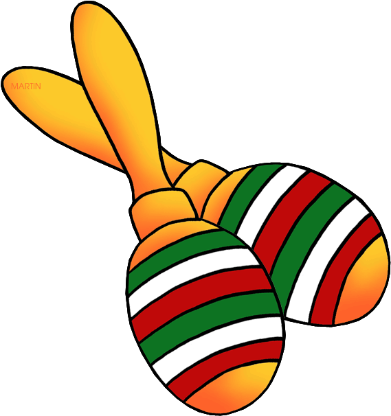 Toys And Games Clip Art By Phillip Martin, Maracas - Mexican Clip Art (609x648)