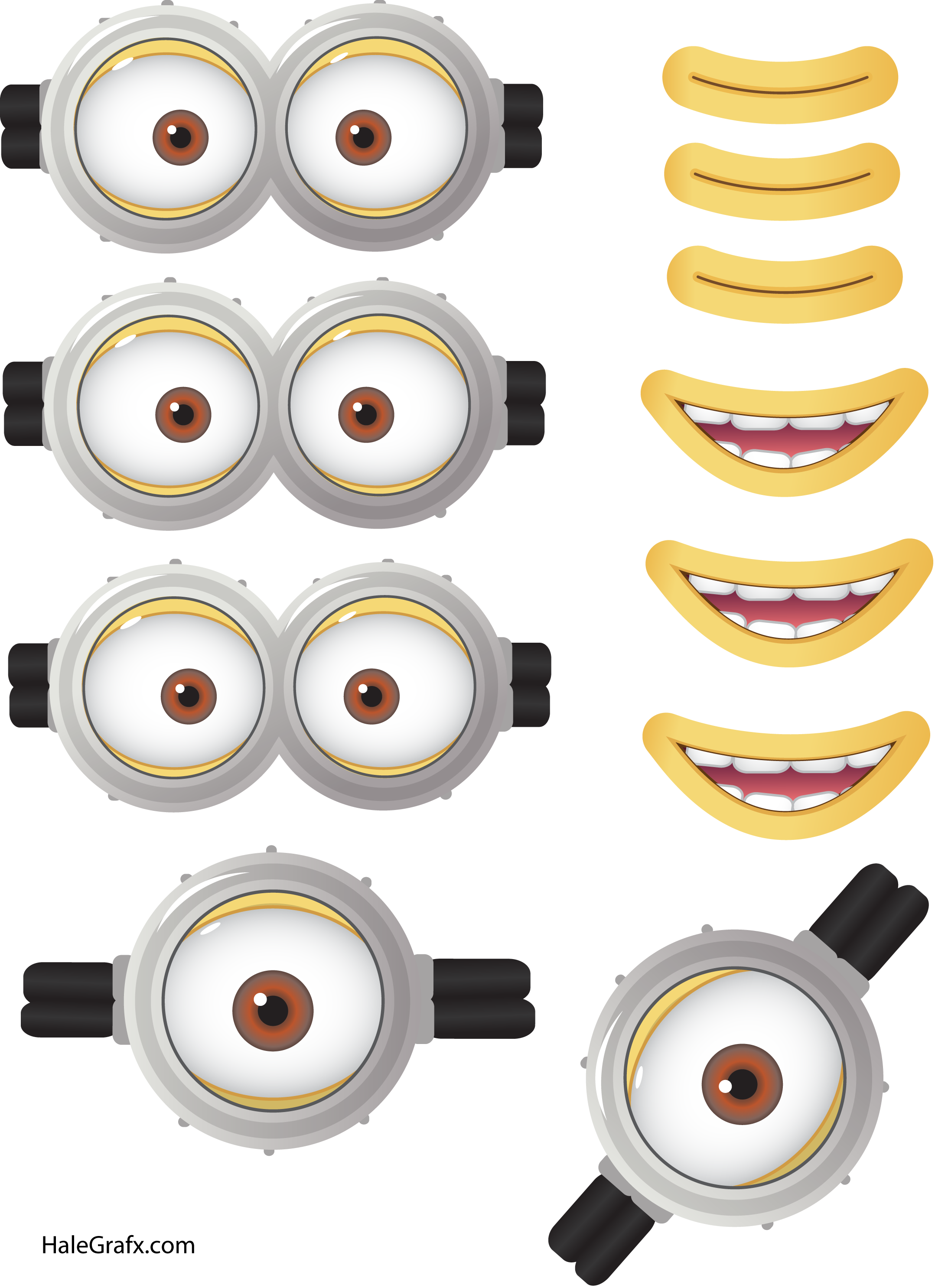 Partyummy Printable Minion Visage Jaune Faces Yellow - Minion Eyes And Mouth Printable Free (2157x2972)