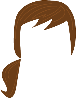 Brown Hair Clipart Ponytail Hair - Brown Hair Ponytail Clipart (432x432)