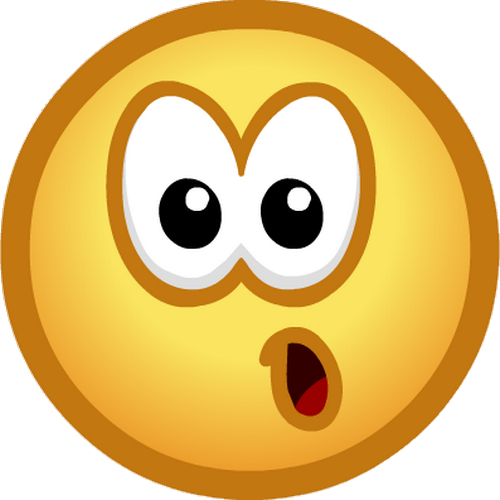 Smiley Jaune Surpris - Surprised Face Png (500x500)