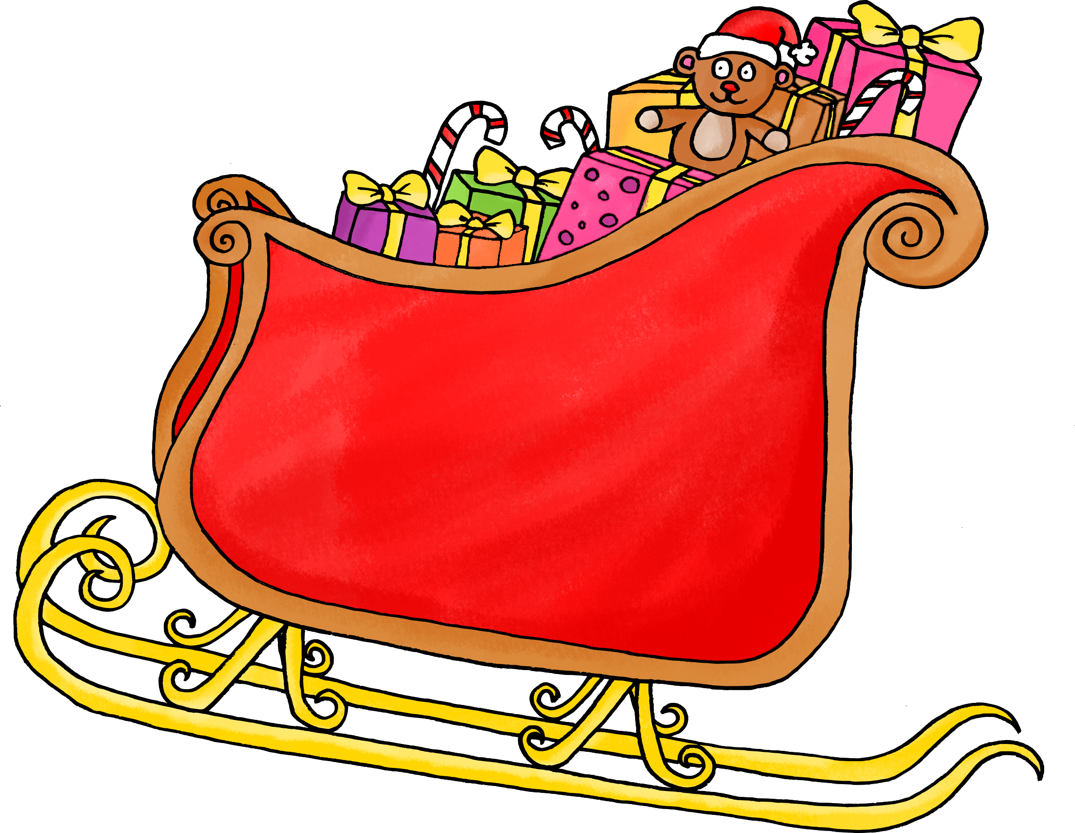 Imprimer Dessin De Noel Gratuit En Couleur Mignon Décoration - Traineau Dessin Couleur (2197x1703)