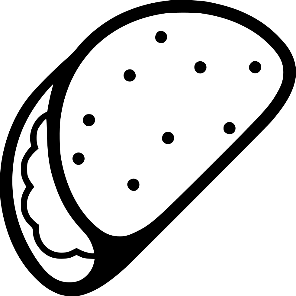 Png File Svg - Free Taco Clip Art Black And White (980x980)
