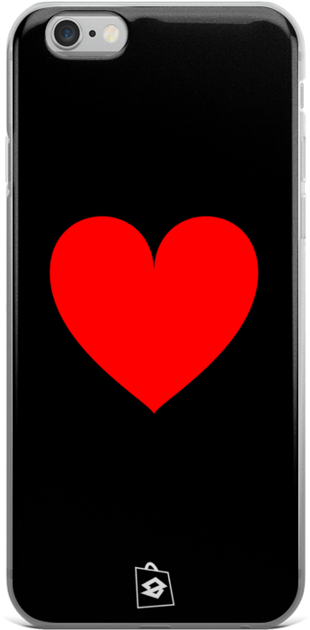 Iphone 6/6s, 6/6s Plus Case Red Heart On Black Background - Mobile Phone Case (1000x1000)