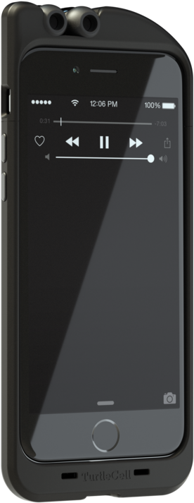 I6blackfront - Turtle Cell Retractable Headphone Case For Iphone 6. (1000x750)