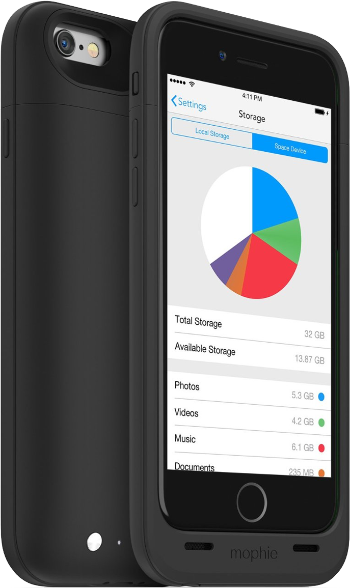 Mophie Space Pack 64gb For Iphone 6 Plus - Black By (1241x1240)
