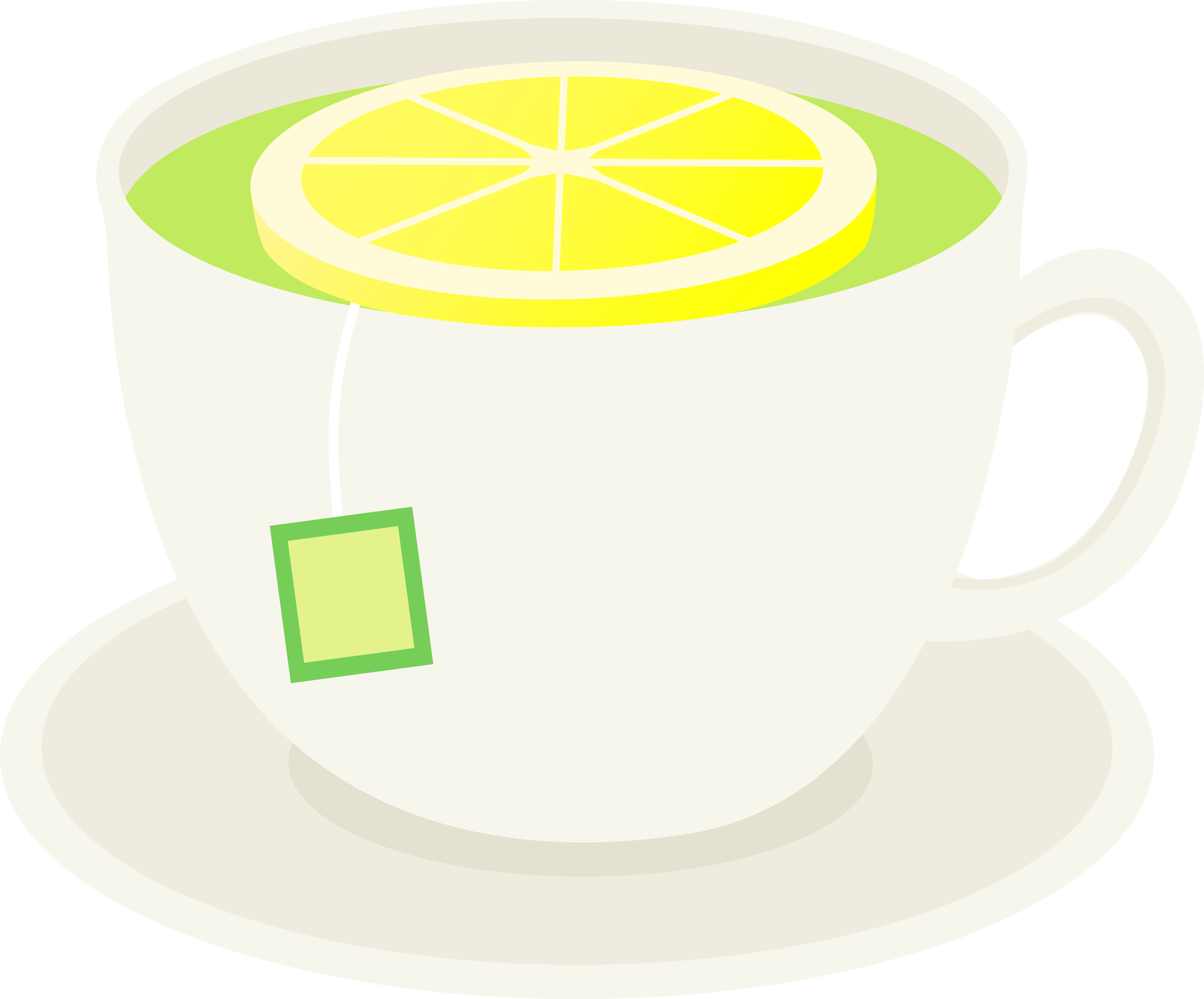 Green Tea With Lemon Slice - Tea And Lemon Clipart (4173x3462)