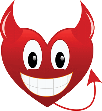 Cœur Diable Rouge Heureux - Naughty Heart (333x365)