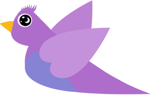 Flying Birds - Purple Flying Bird Clipart (500x315)