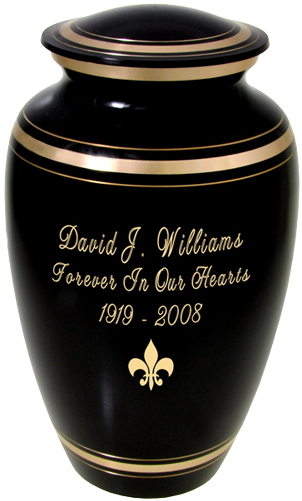 Engraved Cremation Urn Shown With Fleur De Lis Clip - Urn (500x500)