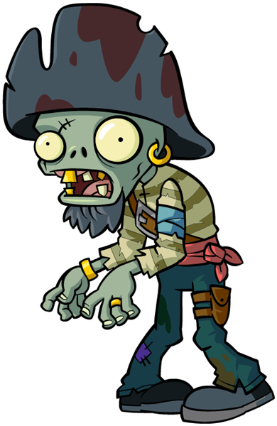 Swashbuckler Zombie - Plants Vs Zombies 2 Pirate Zombie (390x600)