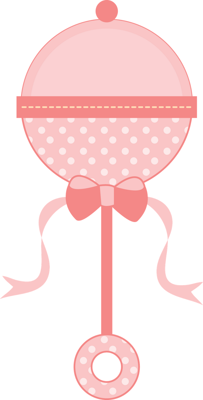 Baby Girl Rattle Clipart Free - Pink Rattle Clipart (813x1600)