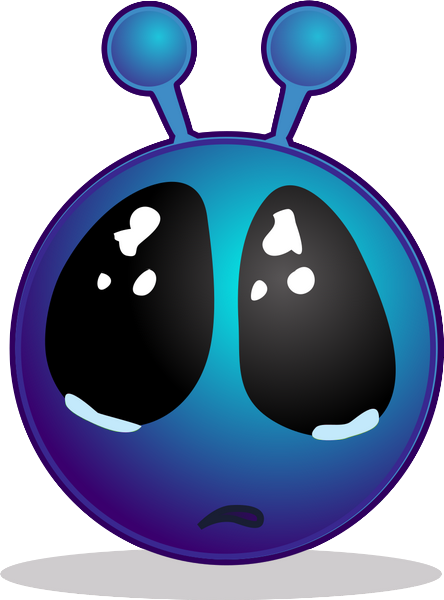 Ab Alien Bleu En Pleurs - Green Alien Face Emoji (444x600)
