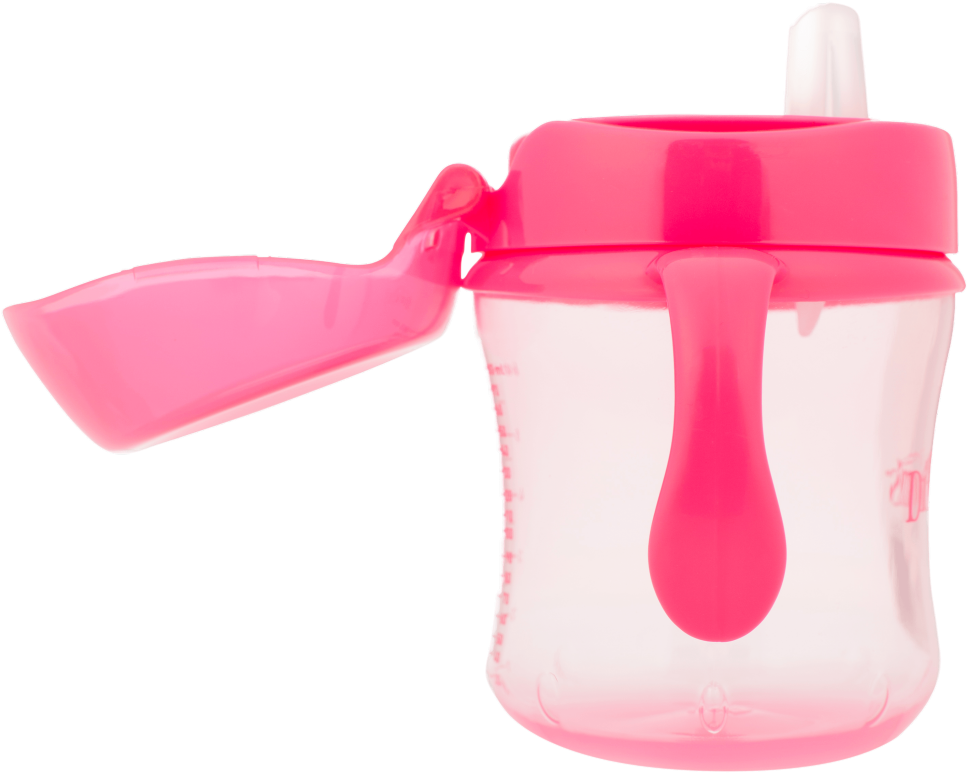 Attached Lid Stays Open When Baby Drinks And Keeps - Dr Browns Blue Trainer Cup Soft Spout (1024x1024)