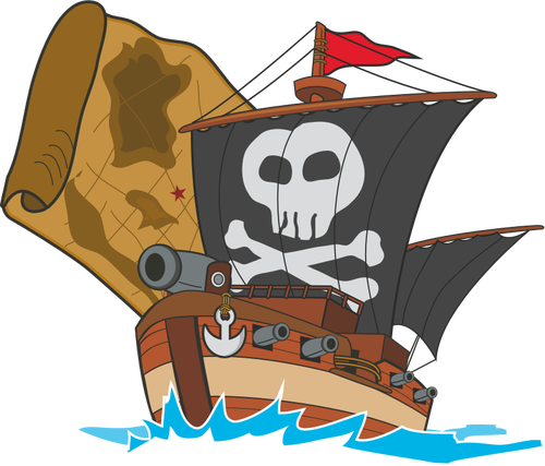 Cartoon Pirate Ship - Pirate Ships Clipart (500x427)