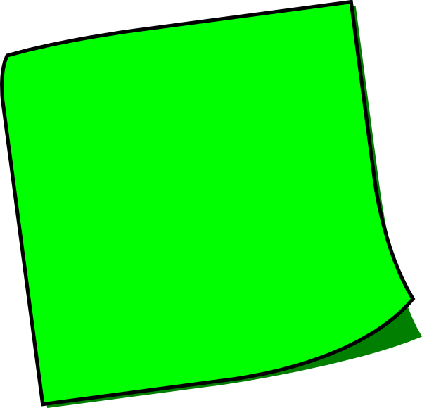 Sticky Note Clipart - Green Post It Notes (600x580)
