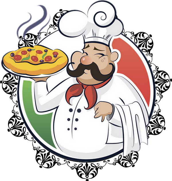 Pizzaïolo Italien - Chef Cartoon (600x630)