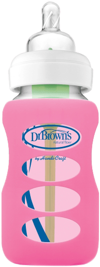 Ac087 9oz Dark Pink Sleeve - Dr Brown's Wide Neck Glass Bottle Sleeve (600x600)